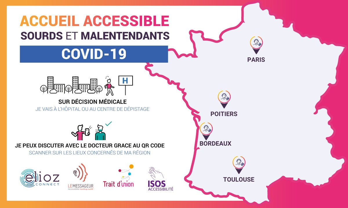 Elioz Connect mis à disposition des hôpitaux de Toulouse, Poitiers, Paris et Bordeaux pour rendre accessible l'accueil des patients sourds et malentendants