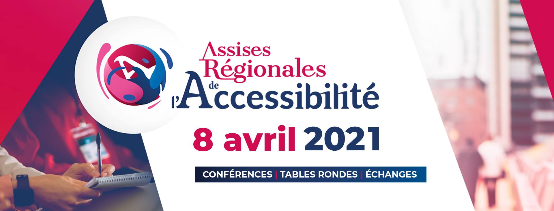 Visuel des Assises Régionales de l'Accessibilité qui se tiendront le 8 avril 2021 à Rennes